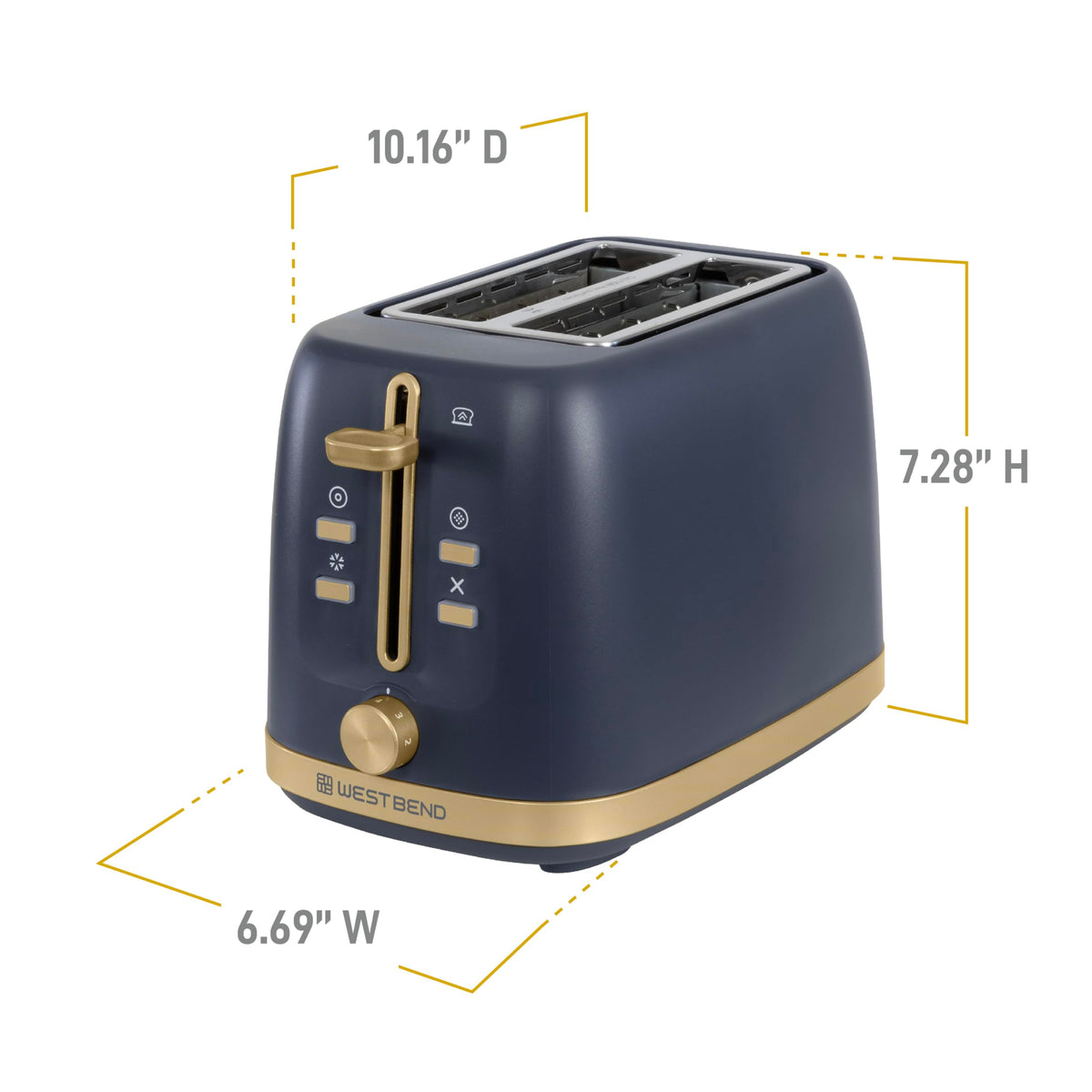 West Bend Timeless Toaster removable crumb tray for easy cleaning