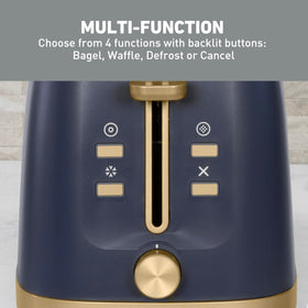 West Bend Timeless 2-Slice Toaster showing extra-wide slots for thick bread