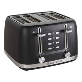 West Bend Toaster with four wide slots for even bread and bagel toasting