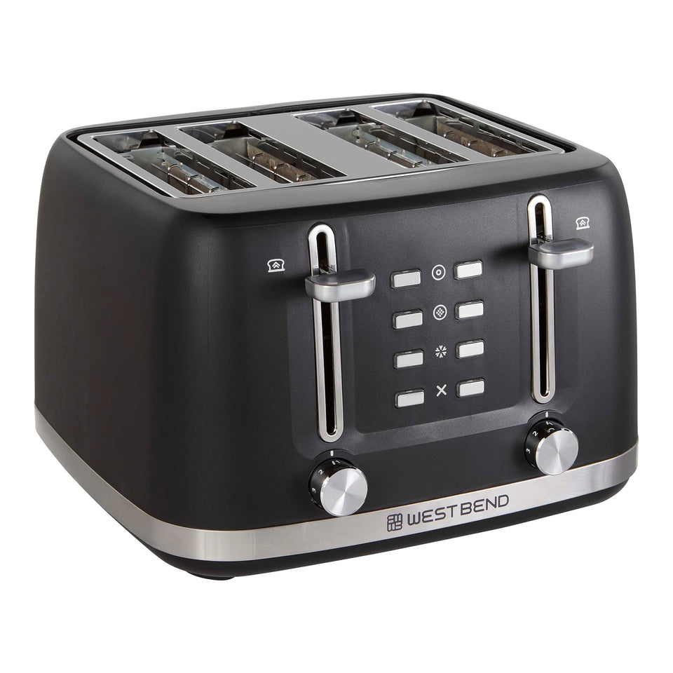 West Bend Toaster with four wide slots for even bread and bagel toasting