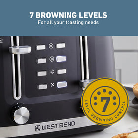 West Bend Toaster removable crumb tray for easy cleaning