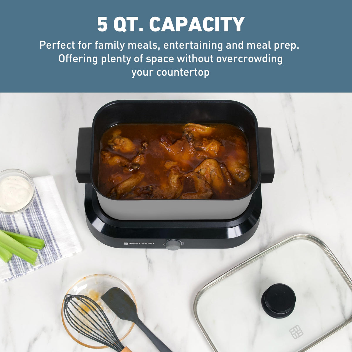 West Bend Versatility Cooker griddle base for pancakes and grilled cheese at home