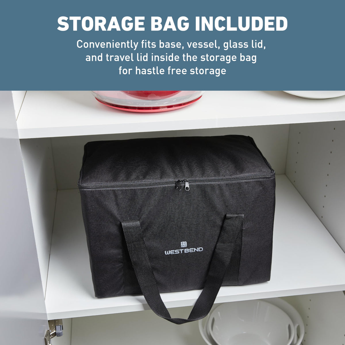West Bend Versatility Cooker insulated tote for easy on-the-go meal transport