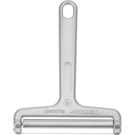 Westmark ergonomic cast aluminum handle provides comfortable, precise cheese cutting.