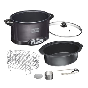 Weston 2-in-1 indoor smoker with 6-quart crock for versatile weeknight meals