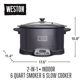 Weston 2-in-1 indoor smoker and slow cooker reaches 6-quart capacity