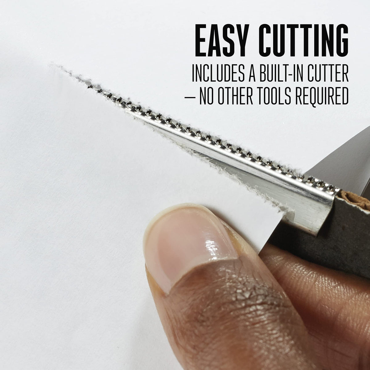 Weston built-in cutter makes slicing freezer paper quick and clean.