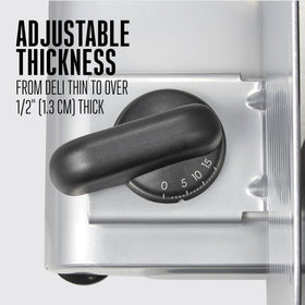 Weston belt-driven motor delivers quiet, steady slicing in home kitchens