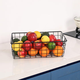 Wetheny XL wire basket with wide opening keeps kitchen essentials neatly accessible.