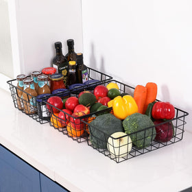 Wetheny wire basket fridge-organizer keeps produce visible and accessible.