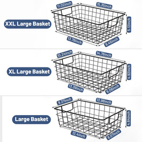 Wetheny wire basket kitchen-pantry-storage helps declutter countertops and cabinets.