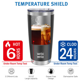 WETOWETO 20oz tumbler car cup-holder compatible for travel