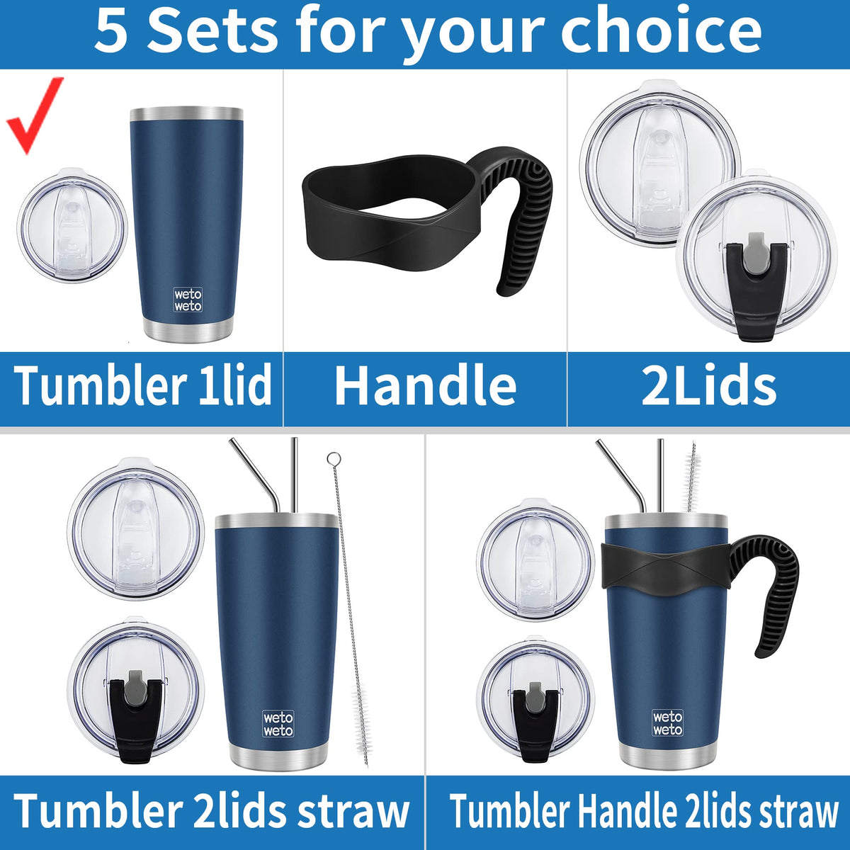 WETOWETO 20oz tumbler vacuum insulated keeps coffee hot for hours