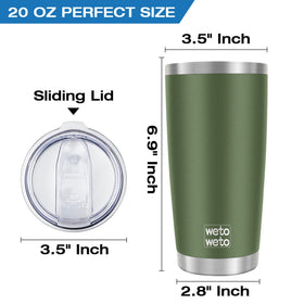 WETOWETO army green tumbler is dishwasher safe for easy cleaning.