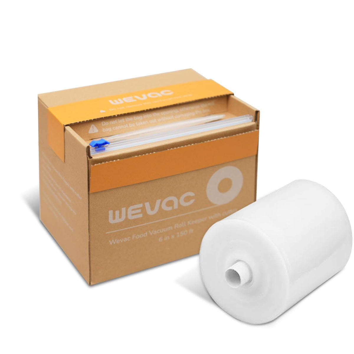 Wevac 6x150 vacuum seal roll with embossed channels for strong, airtight seals.