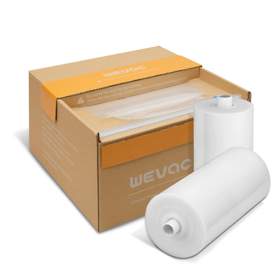 Wevac 6x100 vacuum seal roll with embossed channels for strong seals.