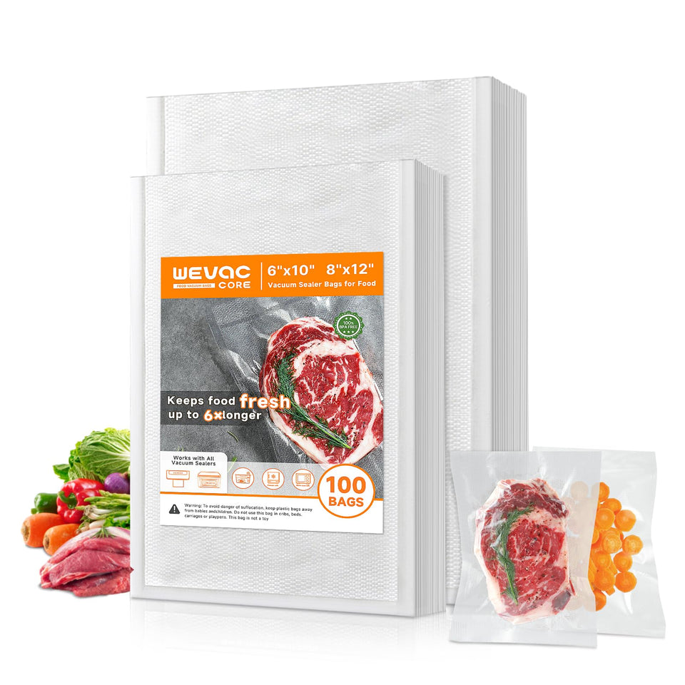 Wevac 6x10 bags pack for meal prep and portion control