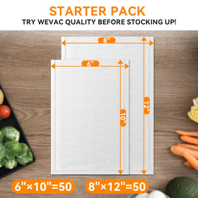 Wevac 8x12 bags pack ideal for family dinners and bulk ingredients