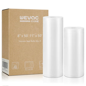Wevac bags 8x50 roll with embossed channels for strong suction.