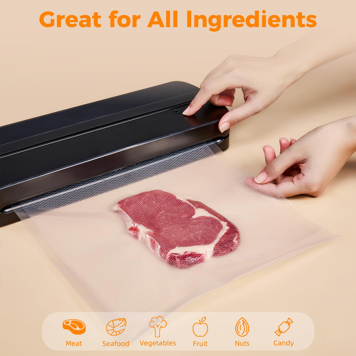 Wevac BPA-free bags are safe for freezing, sous vide, and pantry storage.