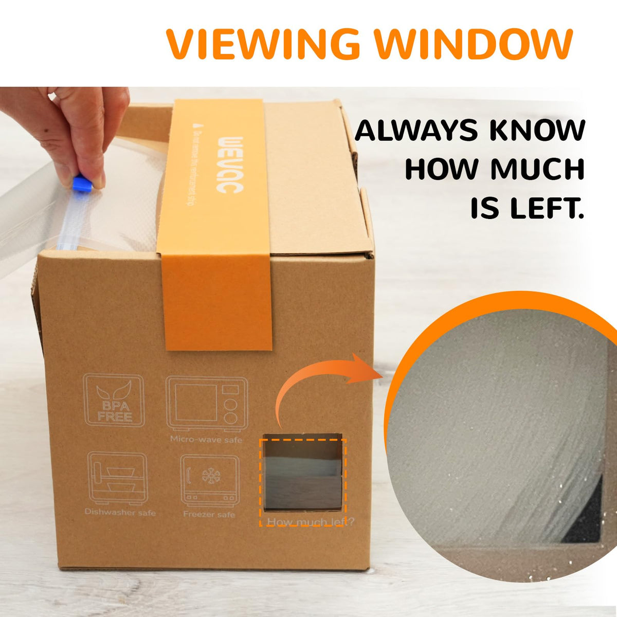 Wevac roll compatible with all vacuum sealers for versatile kitchen use.