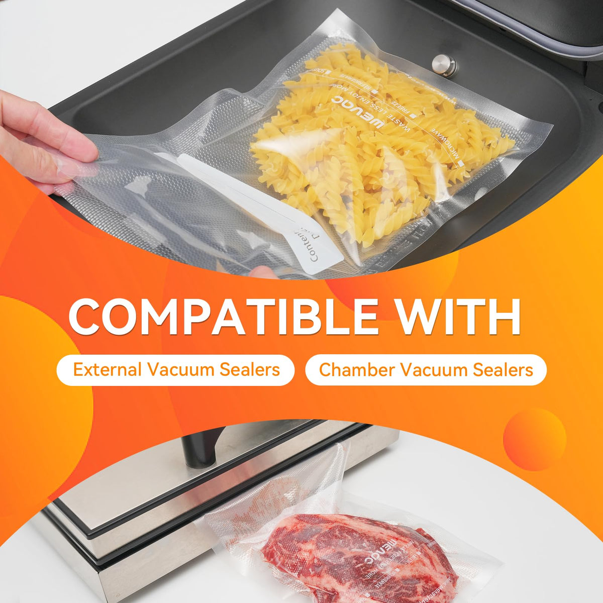Wevac durable roll extends freshness and flavor through proper sealing.