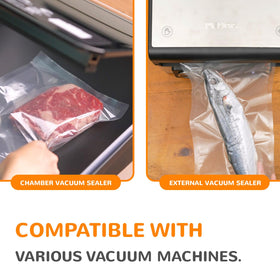 Wevac embossed channels enhance suction for secure vacuum sealing.