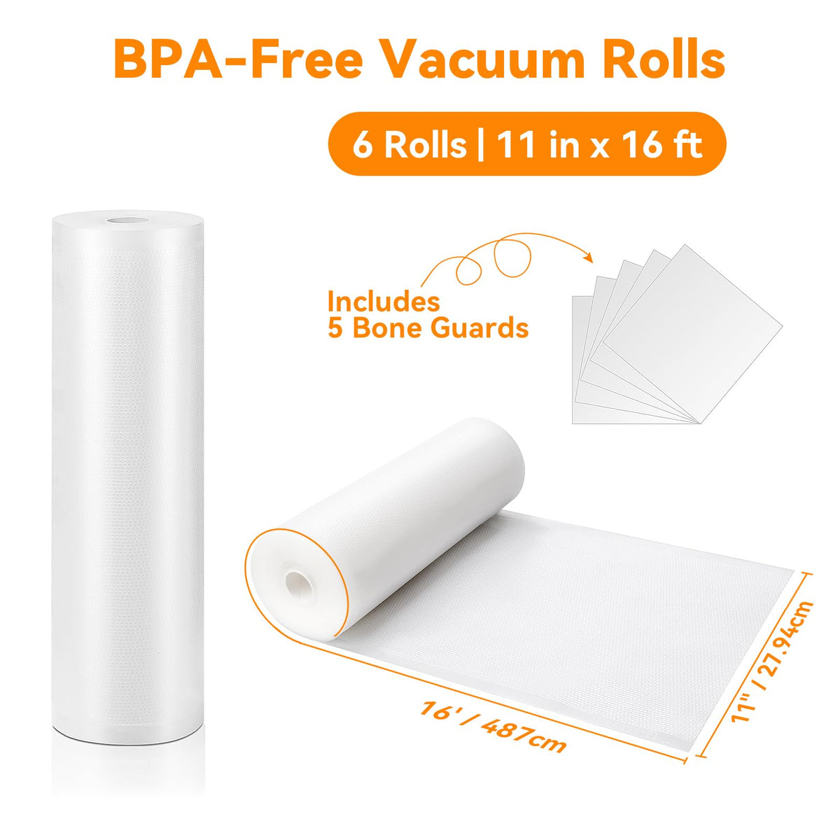 Wevac embossed channels enhance suction for tighter seals and less freezer burn.