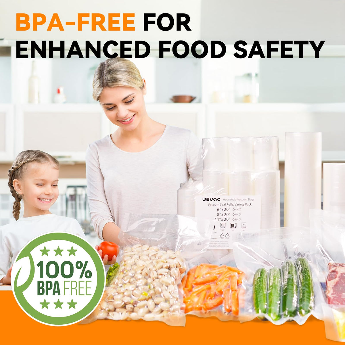 Wevac Lite BPA-free vacuum roll ideal for tea leaves and dry foods.