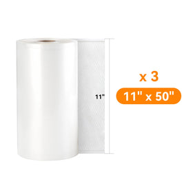 Wevac Lite 11x50 vacuum roll with open-bag use for easy leftovers sealing.
