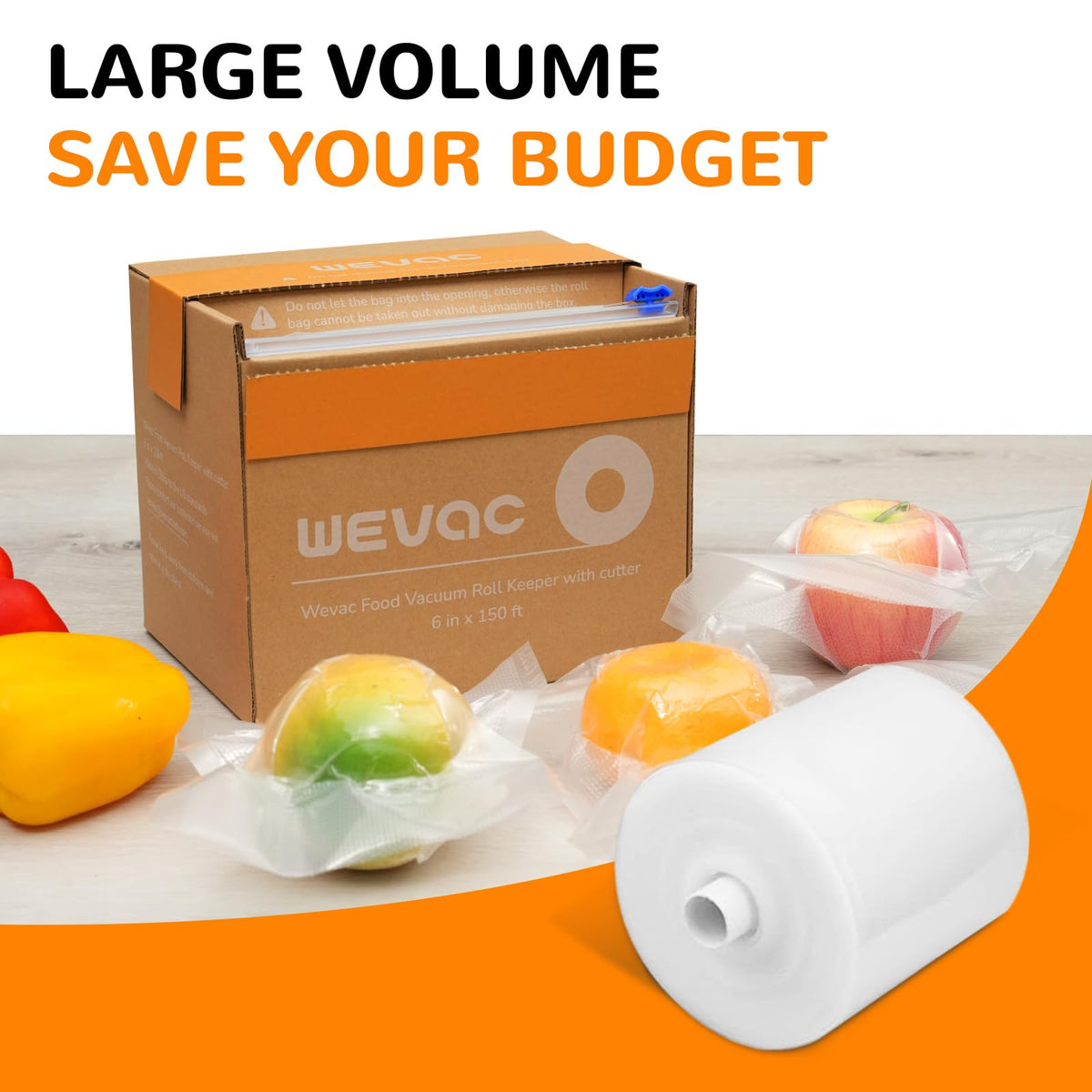 Wevac tidy cutting box keeps bag rolls hygienic from start to finish.