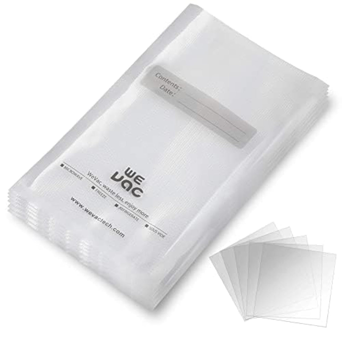 Wevac 8x12 vacuum bag ready for sealing to preserve freshness