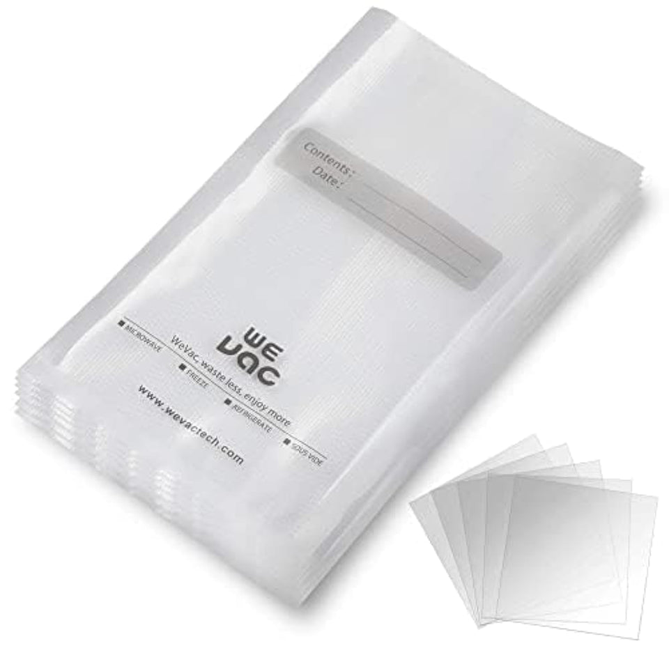 Wevac 8x12 vacuum bag ready for sealing to preserve freshness