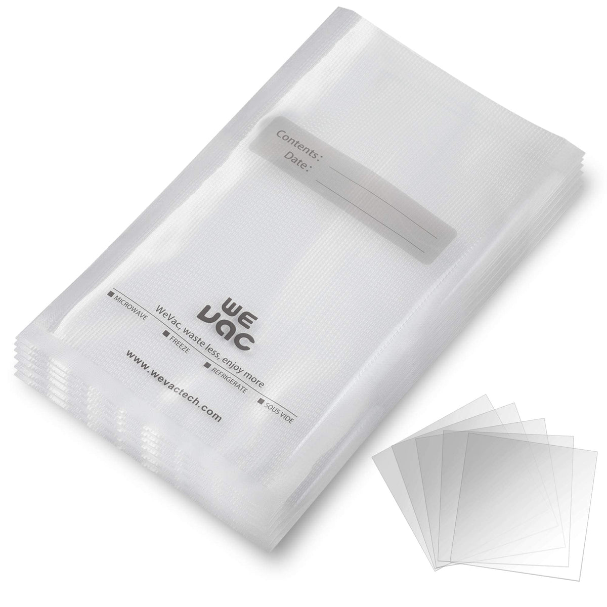 Wevac vacuum sealer bag with embossed channels for airtight storage