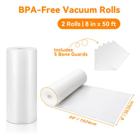 Wevac 8x50 rolls designed for flexible bag sizing and versatile storage.