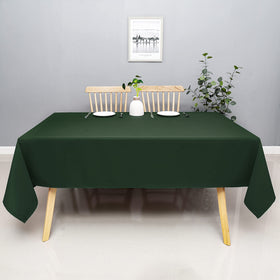Wewoch Hunter Green kitchen tablecloth protects surfaces during everyday meals.