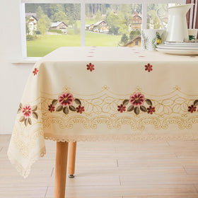Wewoch red floral print close-up showing vibrant color and print quality.