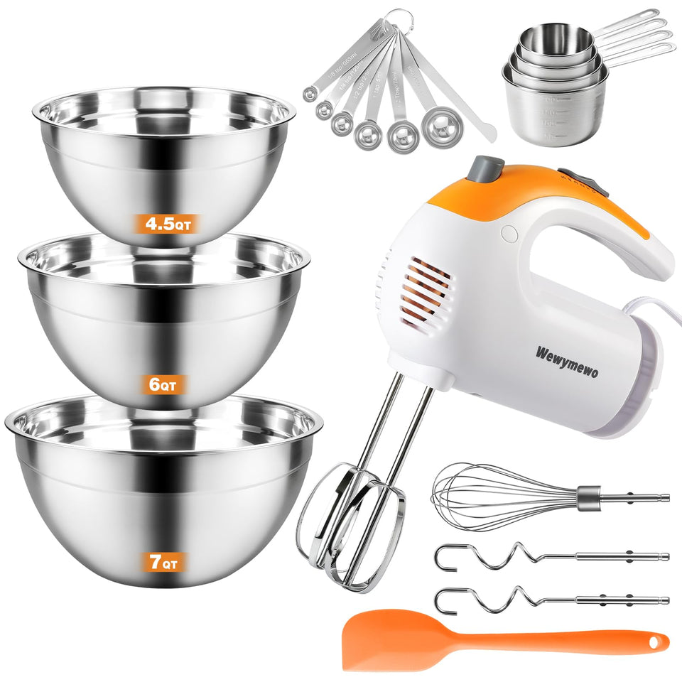 WeWymewo 300W mixer with attachments for versatile baking tasks