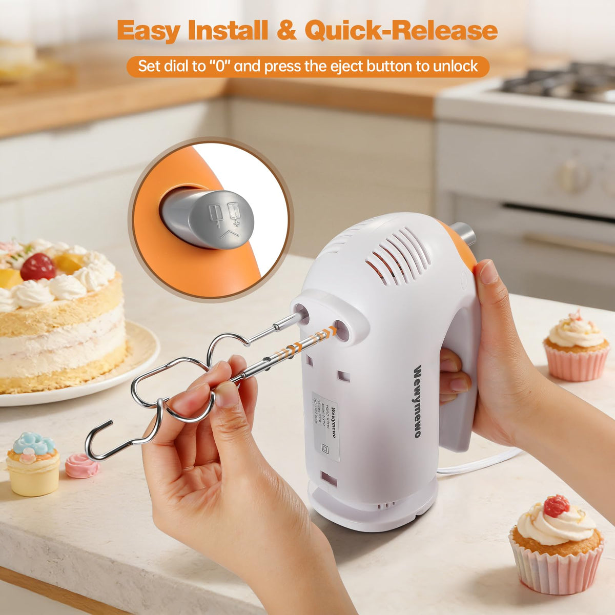 Wewymewo mixer dough hooks kneading dough for cookies and bread