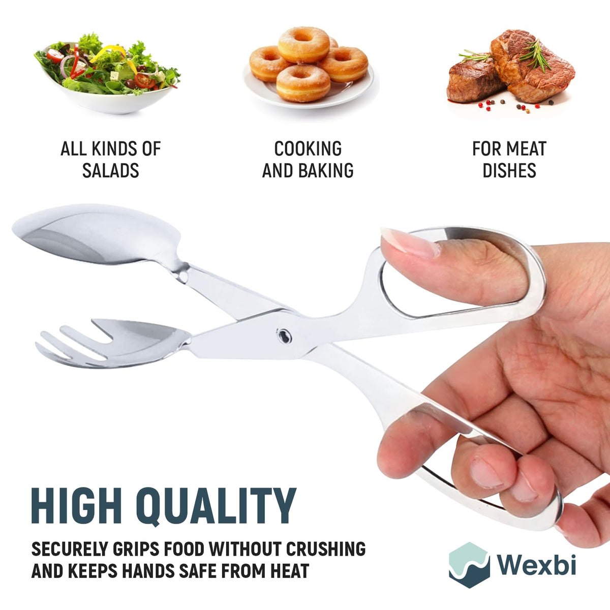 Wexbi tongs ideal for BBQ use with a sturdy grip