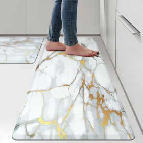 WEZVIX anti-fatigue kitchen mats set, front view, supports long cooking sessions.