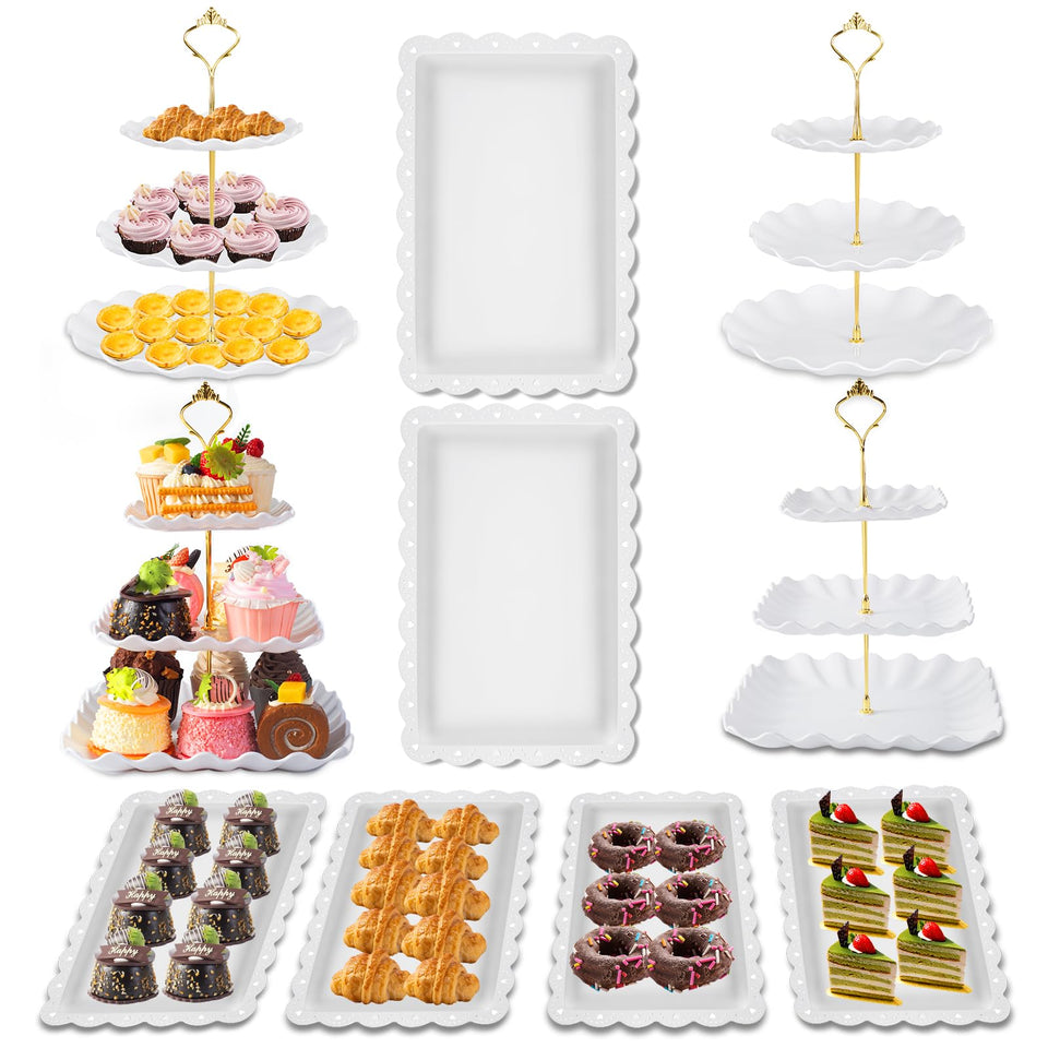 Wgbon dessert table display with 4-tier stands for events