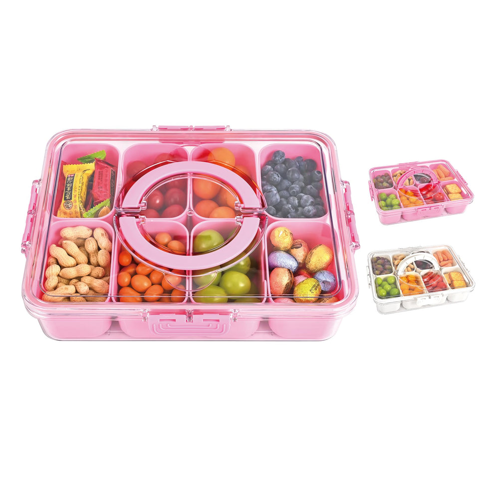 WGBP Snackle Box Container with eight compartments for organized snacks on the go