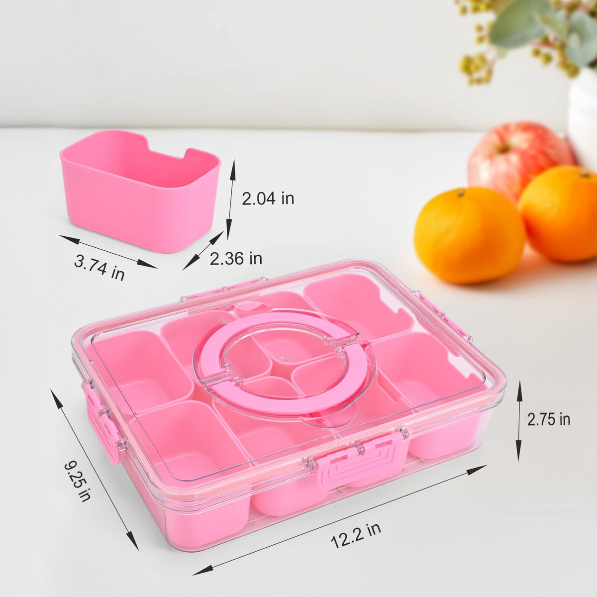 WGBP Snackle Box Container with lid and pink finish keeps snacks fresh