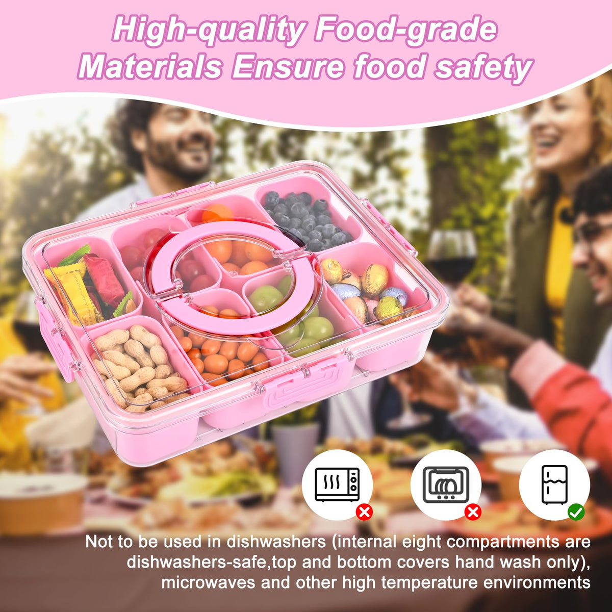 WGBP Snackle Box Container portable design for picnics and parties