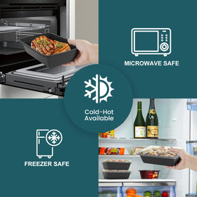 WGCC containers safe for microwave, dishwasher, and freezer for convenient reheating.