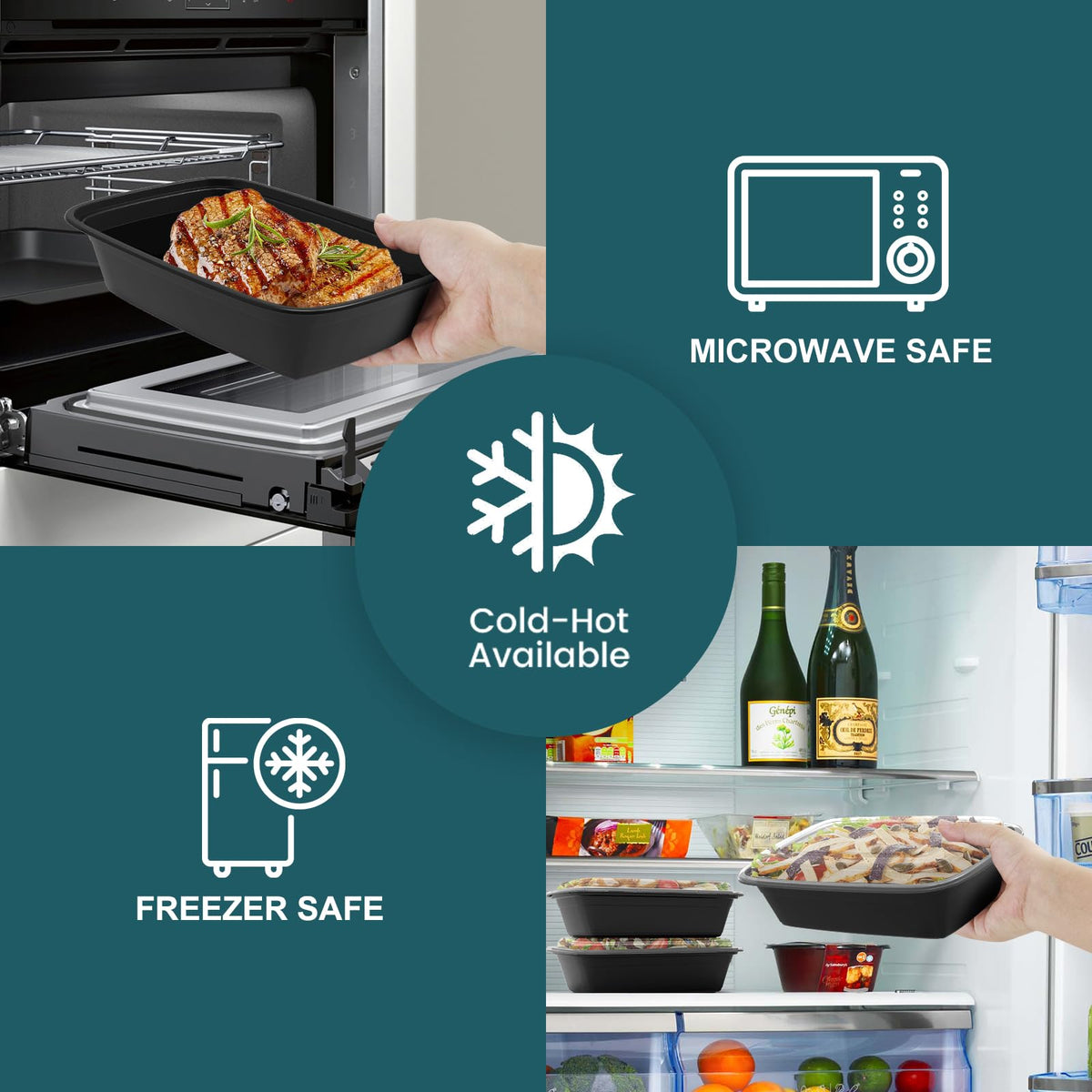 WGCC microwave-safe 38oz meal container for quick warming at home or work