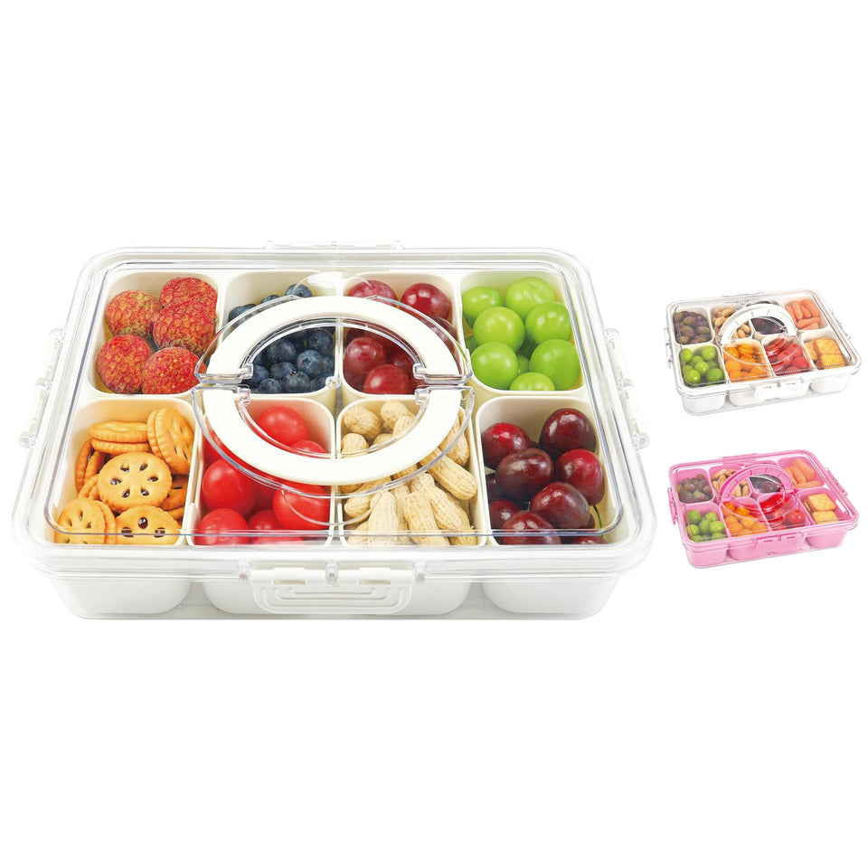 WGBP Snackle Box with 8 compartments keeps snacks organized on the go.