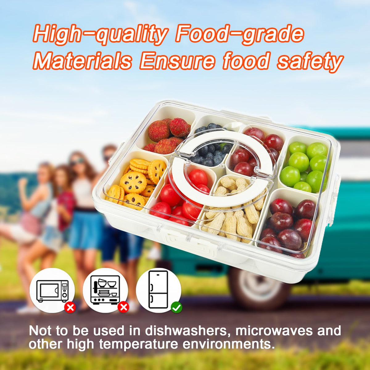 Compact, portable design fits bags for picnics and travel.