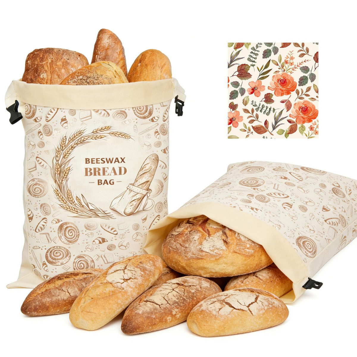 WGXY beeswax bread bags 17x13 inches keep sourdough fresh and nicely shaped.